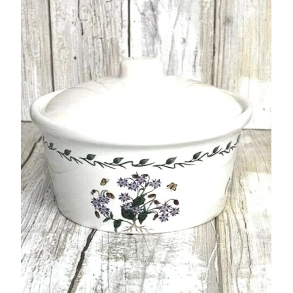 Lillian Vernon Botanical Garden Mini Casserole Trinket‎ Bowl with Lid